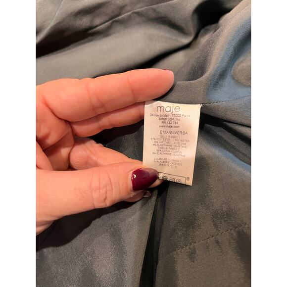 Maje Black Single Breasted One Button Blazer Size Large - Picture 6 of 10